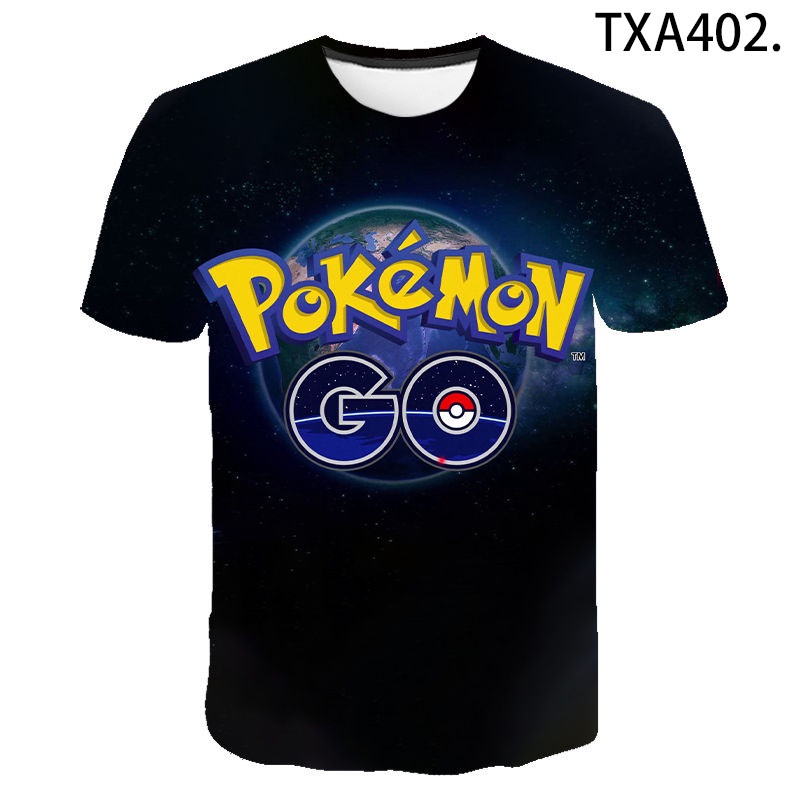 Áo Thun Tay Ngắn In Họa Tiết Hoạt Hình Pokemon 3D Thời Trang Mùa Hè Cho Bé Trai Và Gái