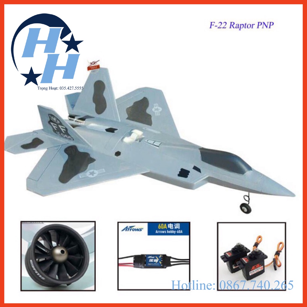 Máy Bay Điều Khiển F22 sải 72cm F-22 Raptor