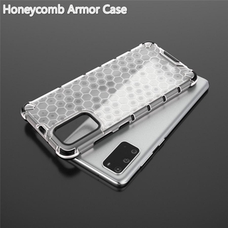Ốp điện thoại tpu + pc trong suốt kiểu tổ ong chống sốc mạnh mẽ cho samsung galaxy note 20 ultra 10 lite s20 s10 plus