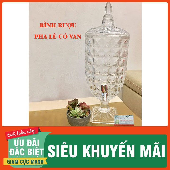 Combo 2 Bình Ngâm Sâm Thủy Tinh Pha Lê 4.5 Lít - Hũ Ngâm Sâm 4.5 Lít