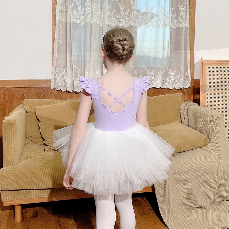 Bộ Trang Phục Múa Ballet Tay Ngắn Thời Trang Mùa Hè Xinh Xắn Cho Bé Gái