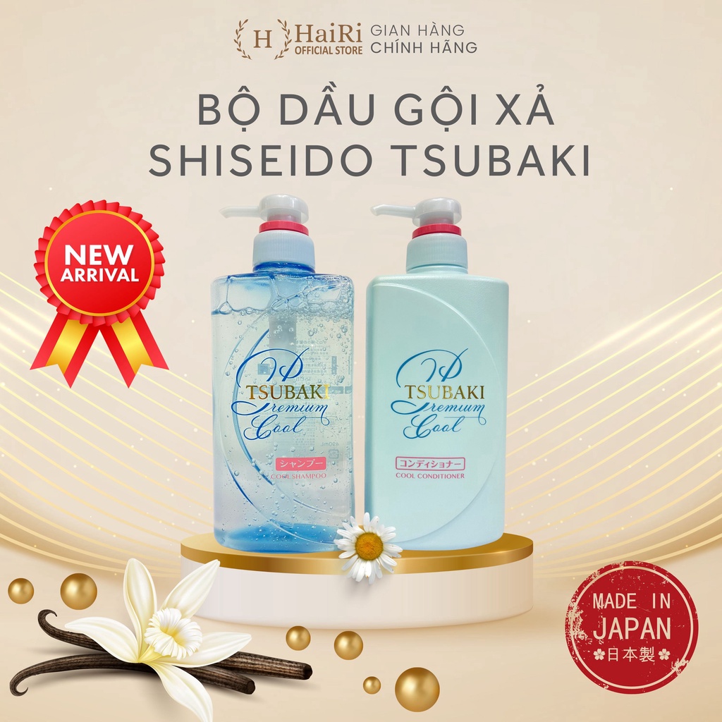 BỘ DẦU GỘI XẢ SHISEIDO TSUBAKI COOL MÁT LẠNH (XANH)