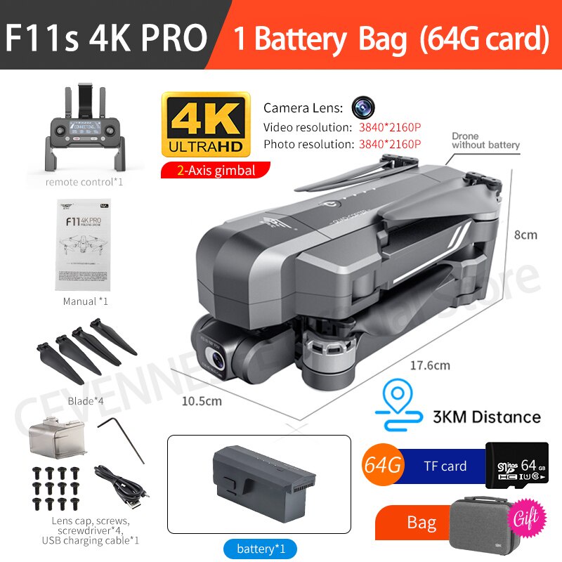 Flycam f22s 3,5Km - F11s 4K Pro 3Km 2021 – Gimbal 2 trục EIS xa 3Km 4K – Chính hãng SJRC - BH 3 tháng