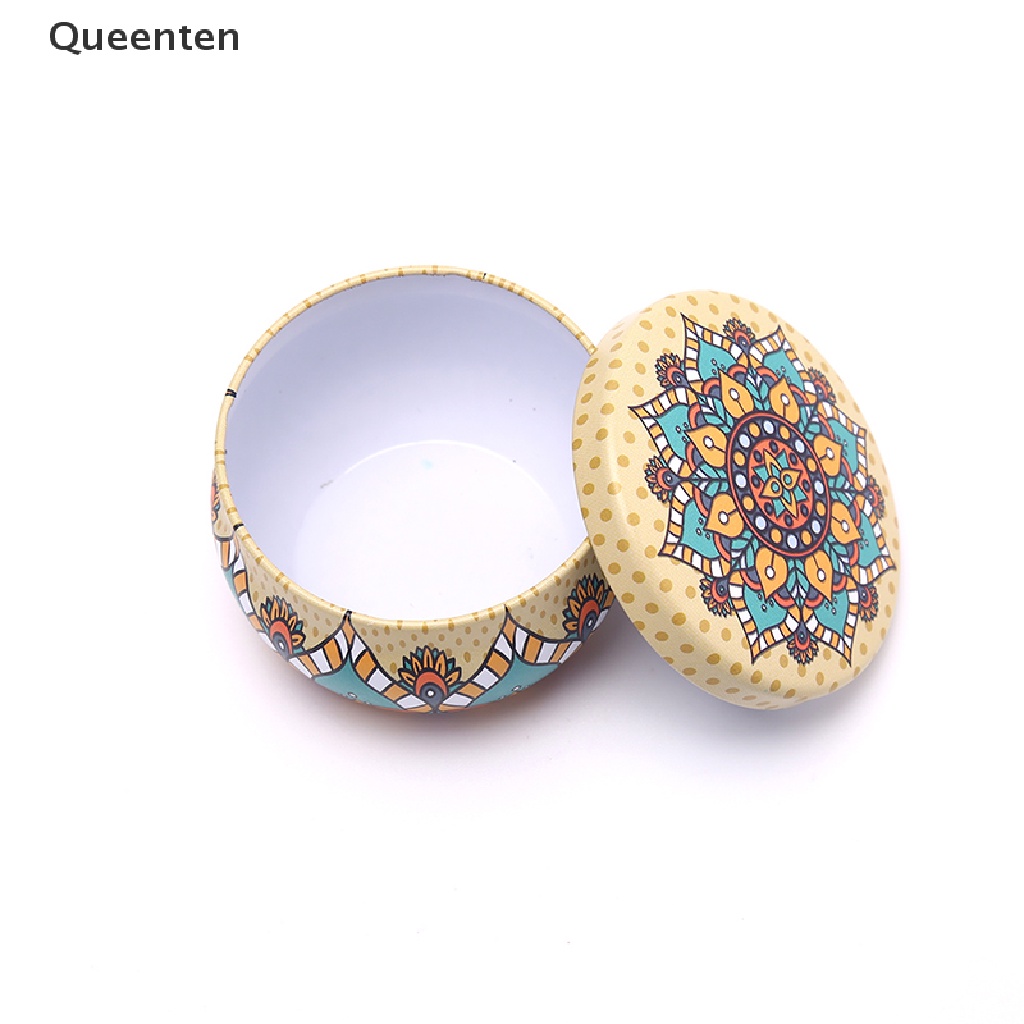 Hộp thiếc đựng trà/kẹo họa tiết hoa phong cách retro