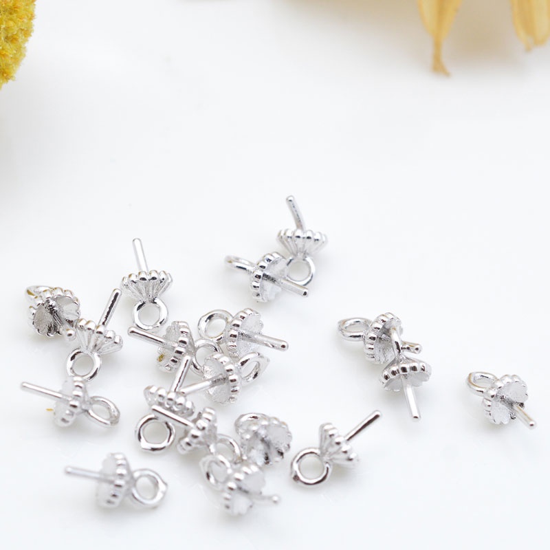 [G1B] Phụ kiện trang sức (DIY) - Set 5 cái Kim trống treo hạt làm bông tai mặt dây chuỗi