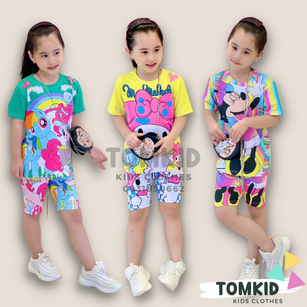 Đồ bộ cho bé gái set đồ bé gái chất thun lạnh chính phẩm loại 1 dày dặn không nhão vải 10-40kg Tomkids