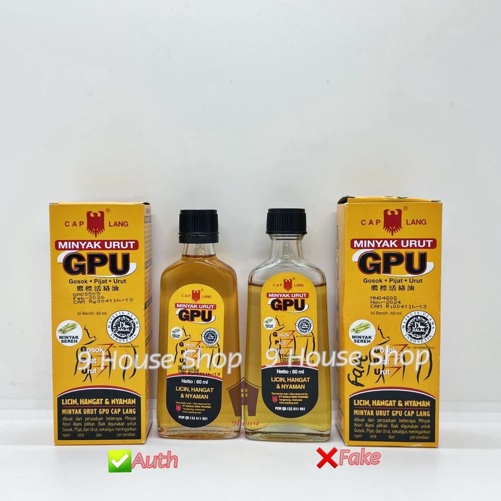01 Dầu Xoa Bóp Gpu Liniment Oil 60Ml Indonesia