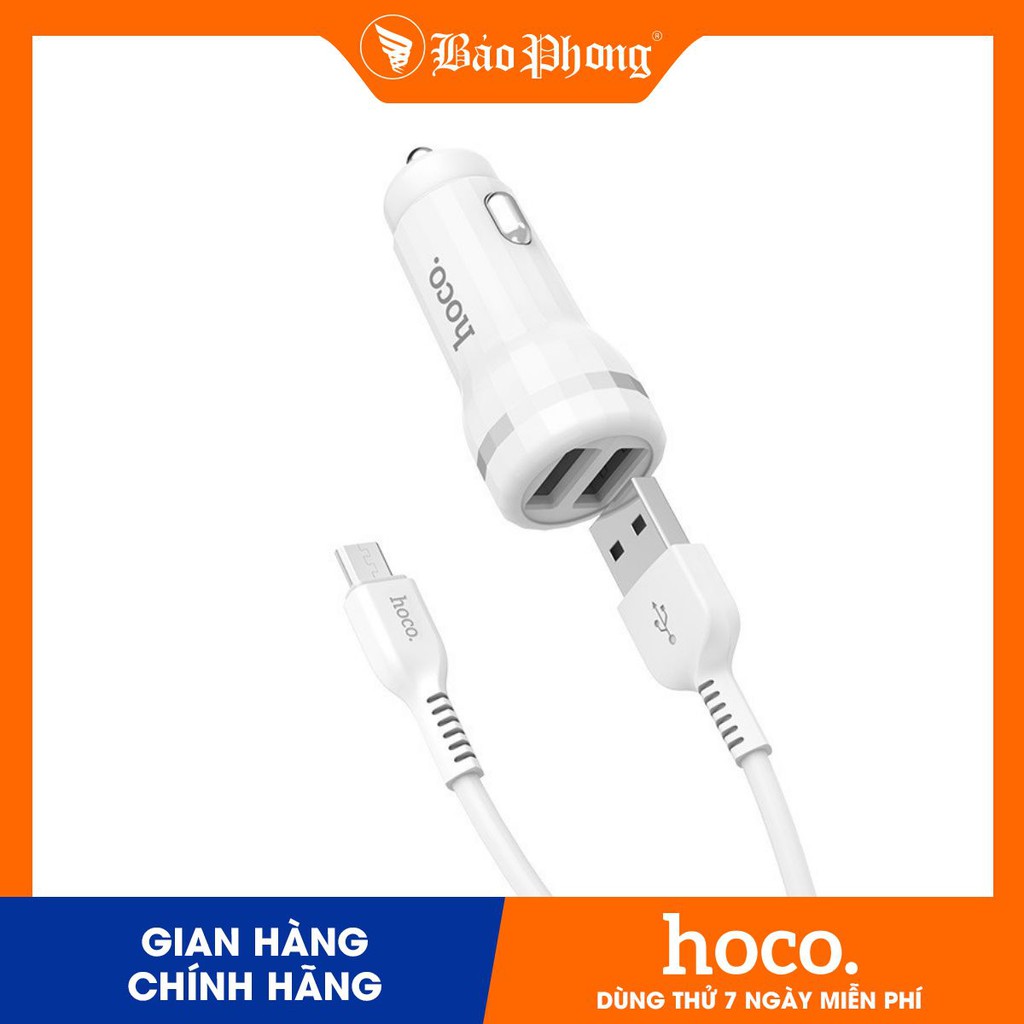 Tẩu sạc oto HOCO Z27 Kèm Cáp Micro