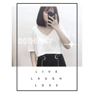 [ẢNH THẬT]-Áo thun croptop form rộng cổ tim