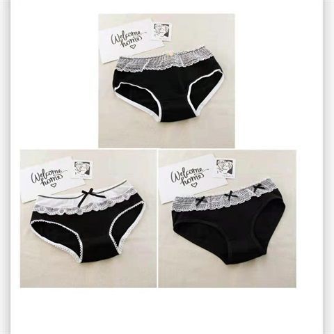 4 Quần Lót Cotton Lưng Thấp Phối Ren Quyến Rũ Thoải Mái Phong Cách Hàn Quốc Cho Nữ