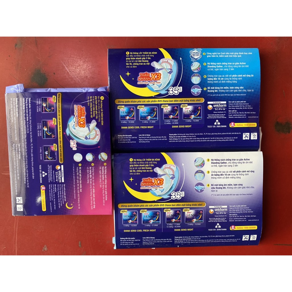 { XÃ KHO ] COMBO 3 MIẾNG BVS DIANA  BAN ĐÊM    DATE 2024