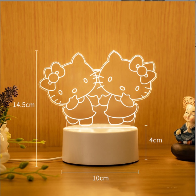 Đèn Ngủ Trang Trí 3D Nhiều Mẫu Siêu Xinh - Đầu Cắm USB - 3 CHẾ ĐỘ MÀU