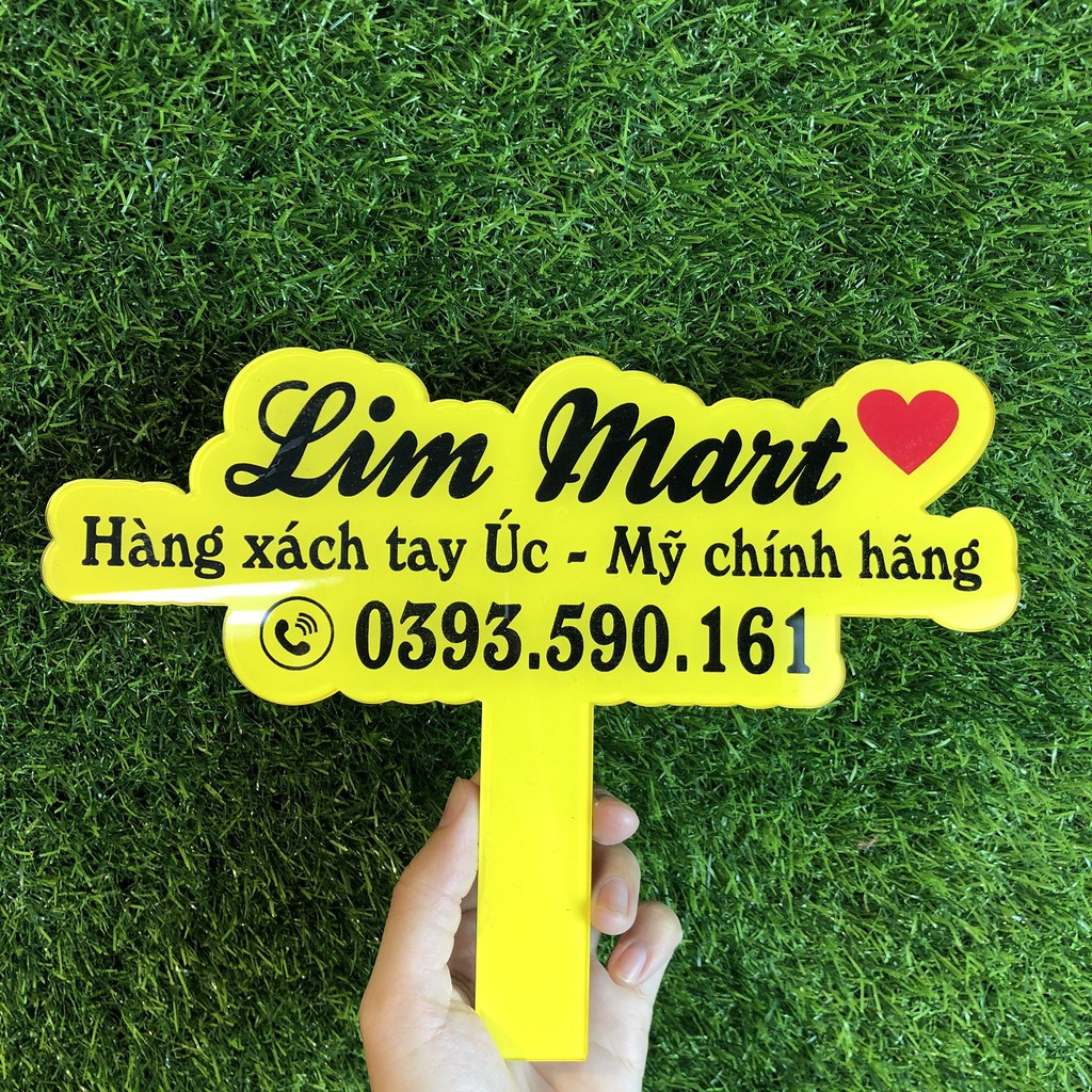 Bảng hiệu cầm tay xinh xắn - Free thiết kế và in thông tin shop theo yêu cầu