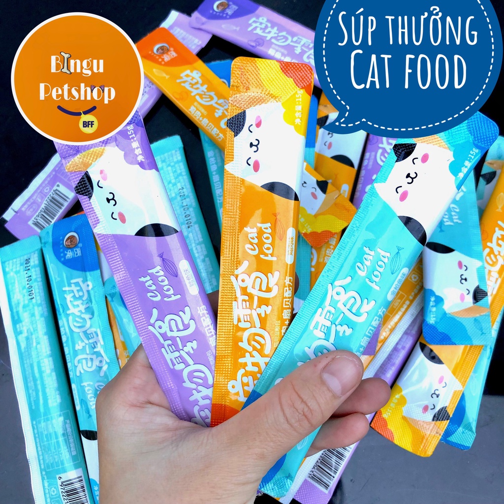 Súp thưởng Cat Food cho mèo 15G với 3 vị- Bingu Petshop