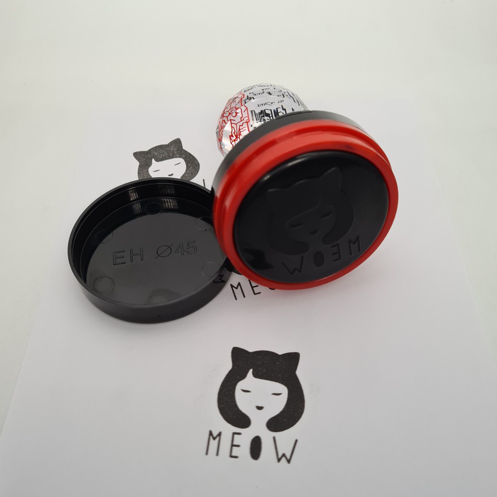 Con dấu Flash Tròn In trên nhiều chất liệu  In logo Shop lên Ly nhựa, Túi nilon, In hộp cơm