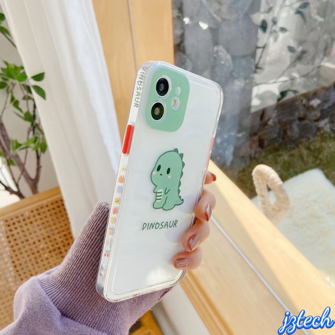 Ốp điện thoại trong suốt họa tiết khủng long hoạt hình cho Iphone 12 11 Pro Max X Xs Max XR 8 7 Plus 12 Mini | BigBuy360 - bigbuy360.vn