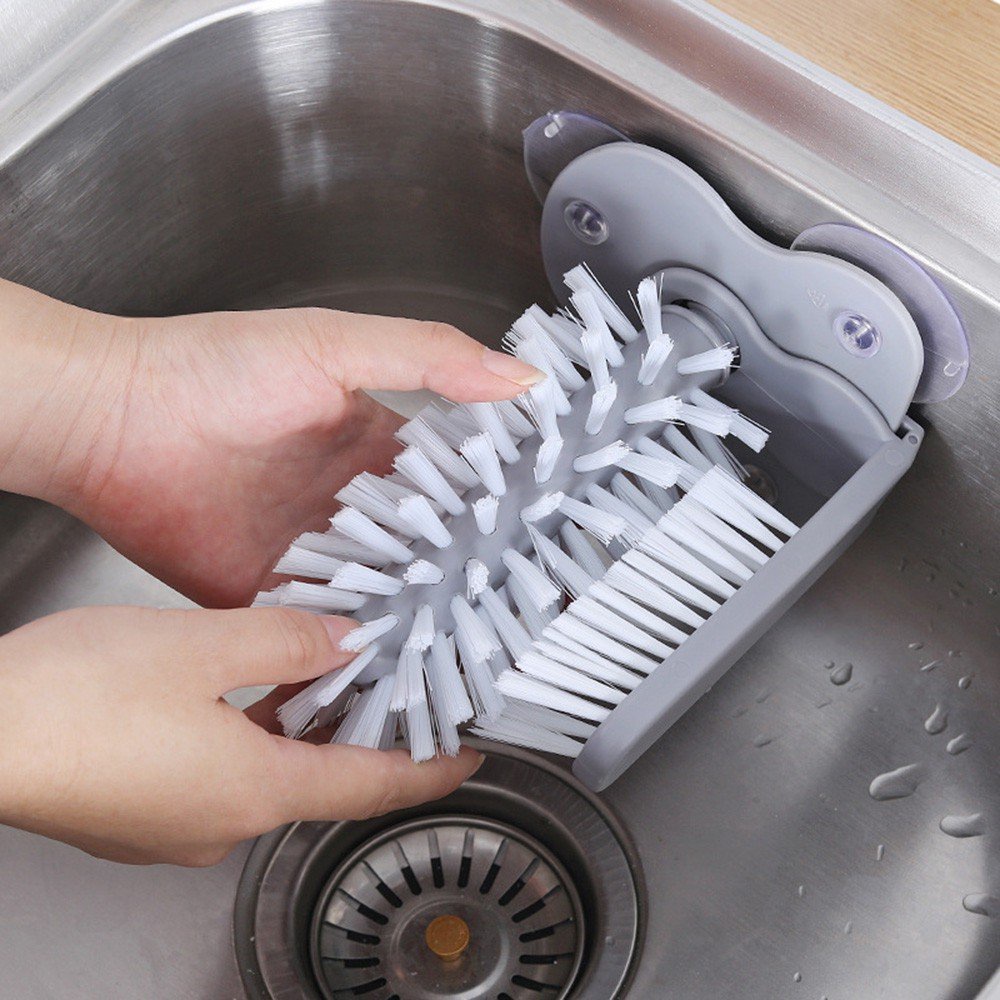 Dụng Cụ Rửa Cốc Ly Gắn Bồn Tiện Dụng Trong Ngoài 2 In 1 Hít Chân Không - Thao Lắp Dễ Dàng
