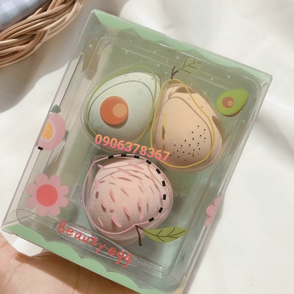 Bộ 3 Bông Trứng NOVO Beauty Egg siêu xinh