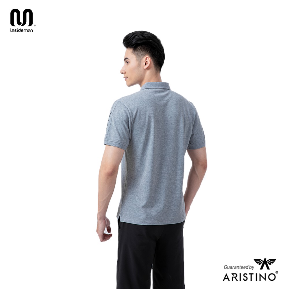 Áo phông nam INSIDEMEN màu xám, chất liệu tự nhiên thoáng khí, thấm hút tốt - IPS001S1