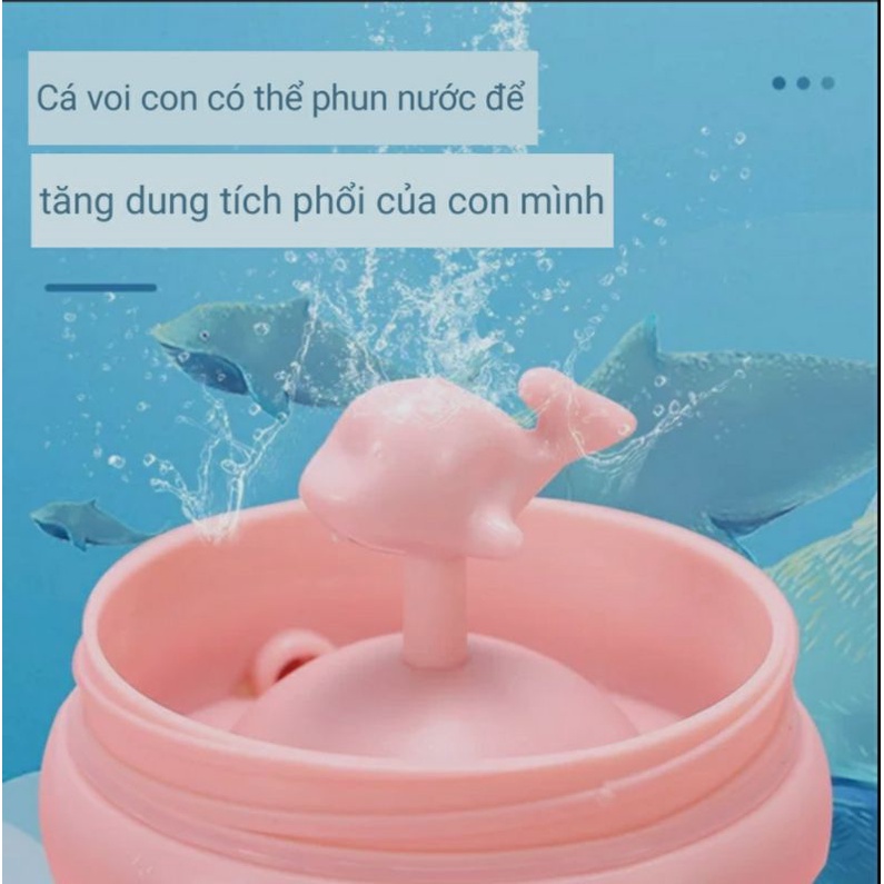 Bình Dụ Uống Sữa Có Ống Hút Hình Cá Voi Đáng Yêu Cho Bé