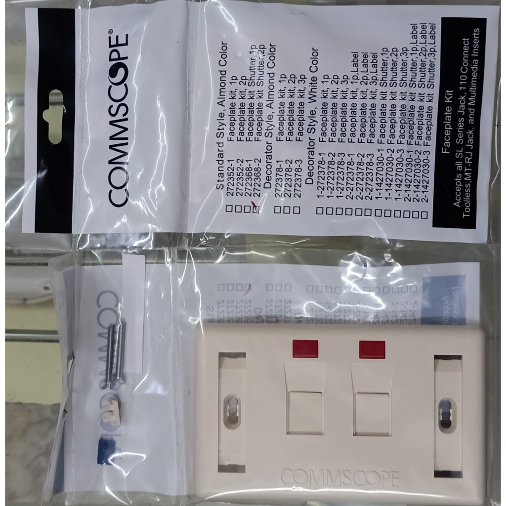 Bộ 10 Mặt nạ AMP 2 port cho cáp cat5e & cat6  mã 0-0272368-2