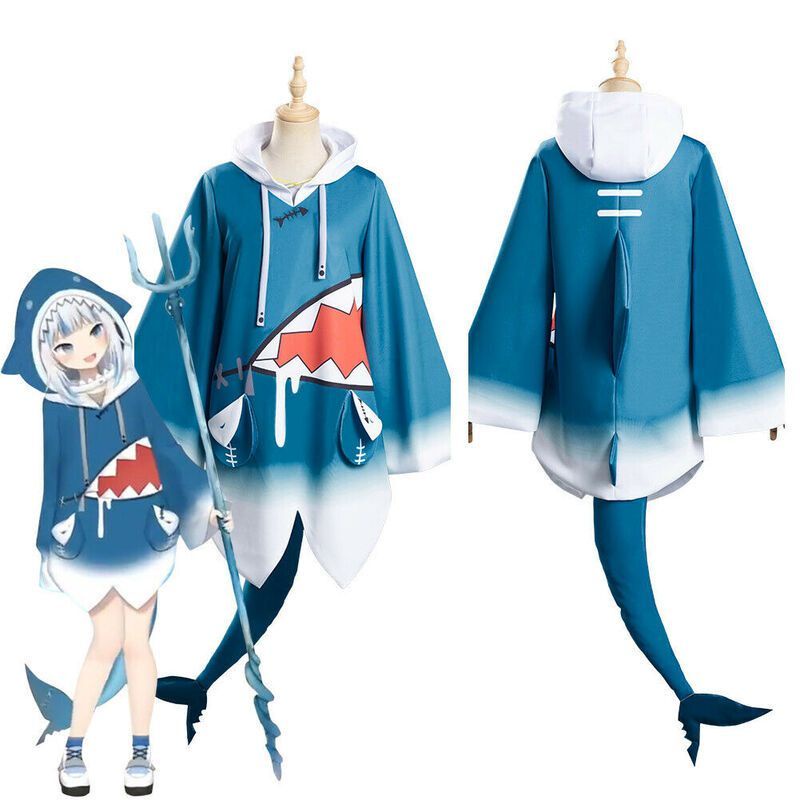 Costume wig - Quần áo cosplay Gawr Gura - Hololive EN
