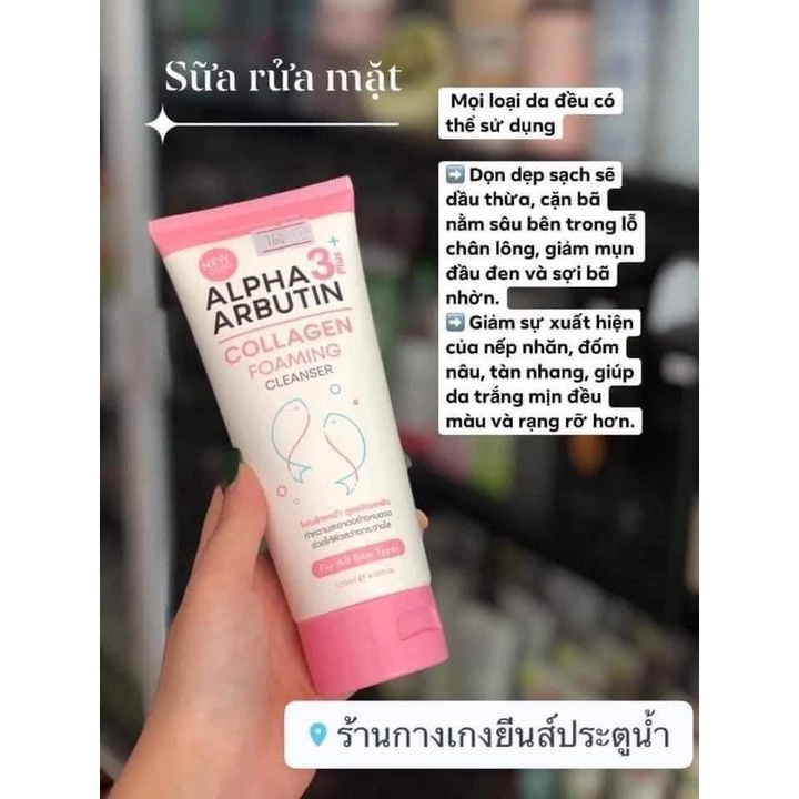 Sữa rửa mặt trắng da Alpha Arbutin +3 Foaming Cleanser tuýp 120ml - CO177
