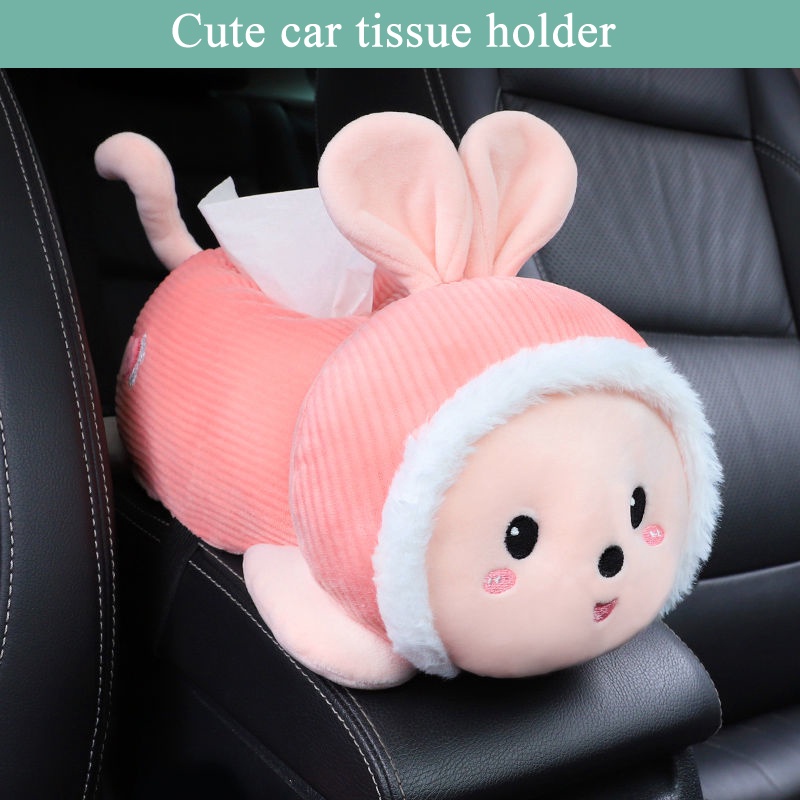 Hộp Đựng Khăn Giấy Hình Thỏ / Cún corgi Hoạt Hình 24H Gắn Chỗ Tỳ Tay Xe Hơi