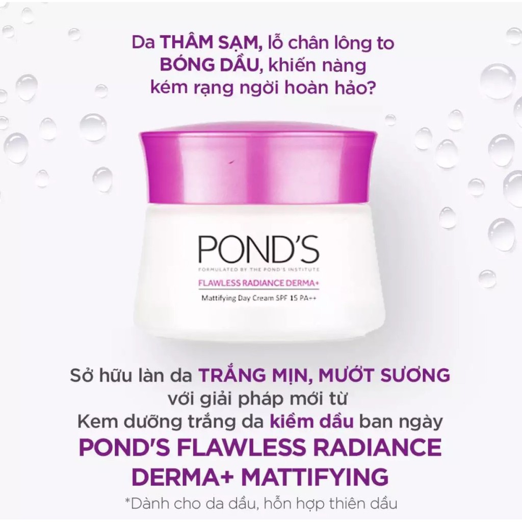 Kem Trắng Da Không Tì Vết Ban Ngày Pond's Flawless Radiance Derma 50g