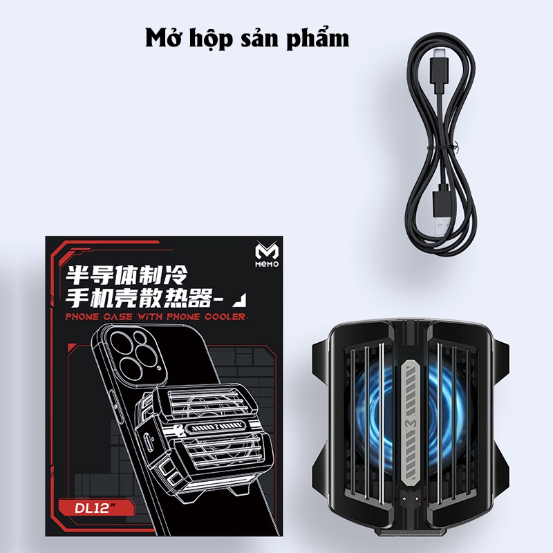 Quạt tản nhiệt sò nóng lạnh có pin DL12 - Quạt siêu lạnh có đèn LED hiển thị nhiệt độ dành cho điện thoại FTMOBILE