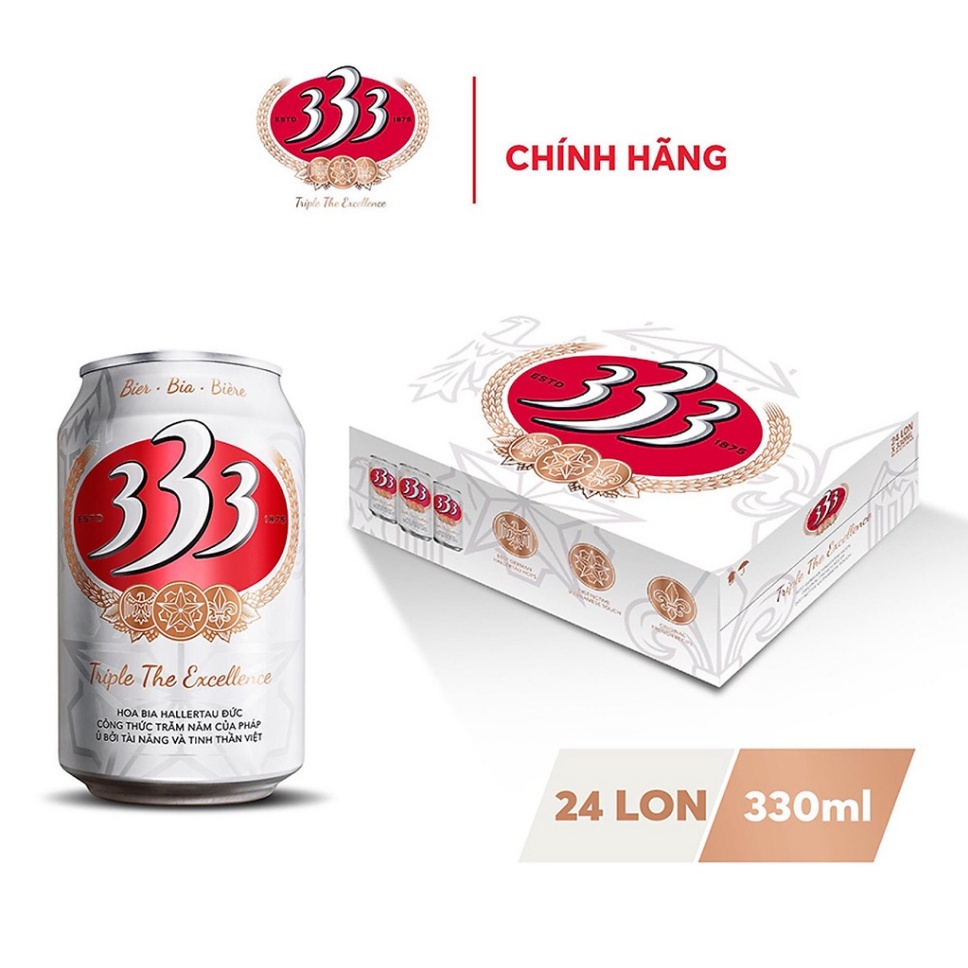 Bia 333 thùng 24 lon x 330ml