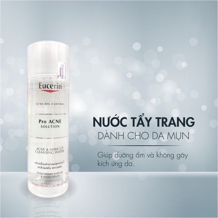 [QUÀ TẶNG] Nước tẩy trang Eucerin Pro acne solution & make up cleansing water chai 200ml