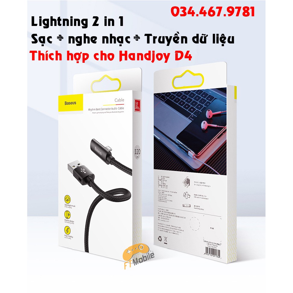 Cáp Baseus Lighning 2 in 1 Lightning to Lightning vừa sạc vừa nghe nhạc và truyền dữ liệu