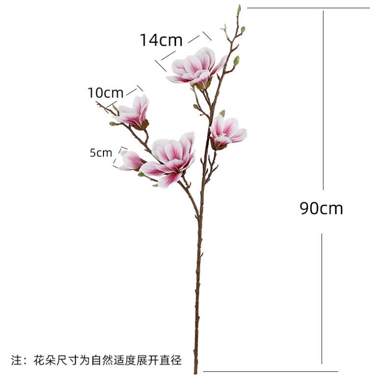 Hoa Mộc Lan Giả Chất Liệu Cao Su Trang Trí Nhà Cửa, Decor Phòng Khách