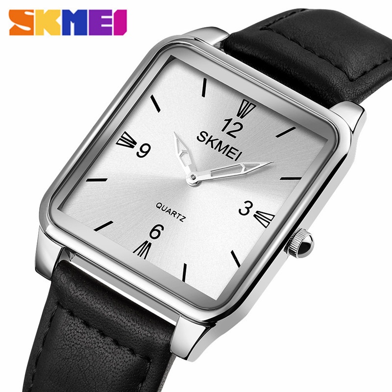 Đồng Hồ Nam SKMEI 1603 mặt vuông nam tính, dây da cao cấp, hàng chính hãng chống nước tốt | BigBuy360 - bigbuy360.vn