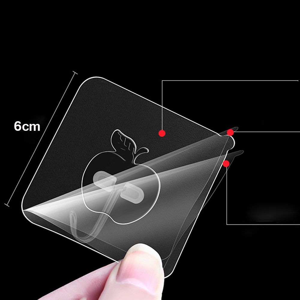 Set 5 / 10 Móc Dán Tường Hình Quả Táo Chống Nước Tiện Dụng