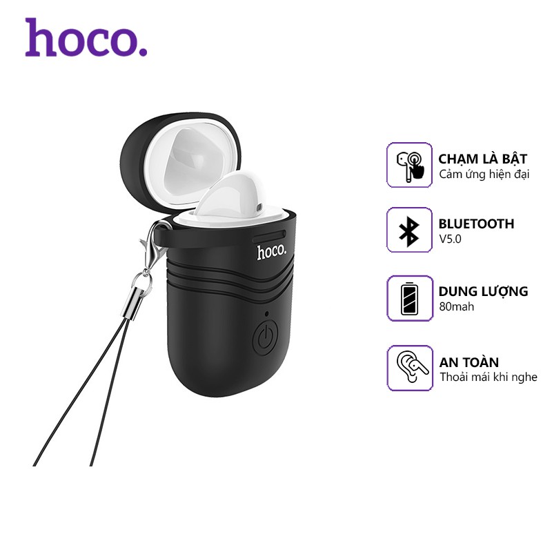 Tai nghe Bluetooth Hoco E39 V5.0 1 tai, hỗ trợ mic cảm ứng, kèm ốp đen/đỏ, tương thích nhiều thiết bị | WebRaoVat - webraovat.net.vn