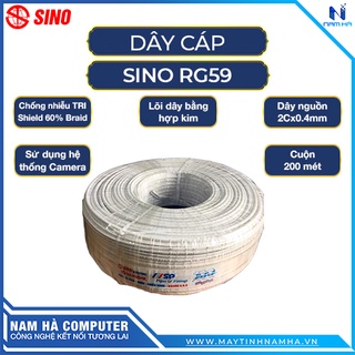 Cáp đồng trục liền nguồn SINO RG59+2C (cuộn 200M)
