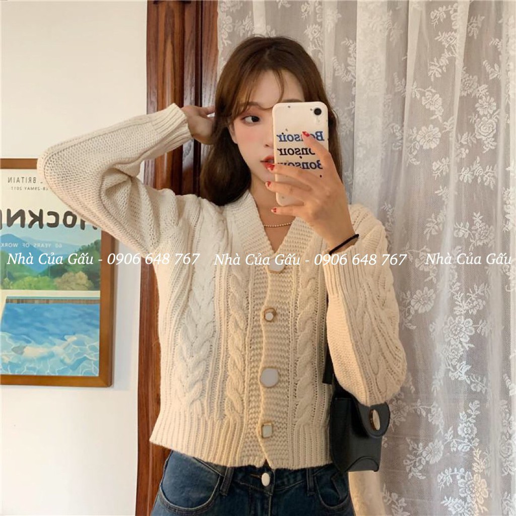 Áo khoác cardigan len đẹp 4 cúc phong cách