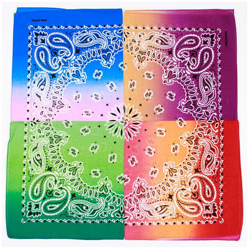 Khăn Vuông Cotton Họa Tiết Hoa Màu Sắc Cầu Vồng Dành Cho Nam Và Nữ