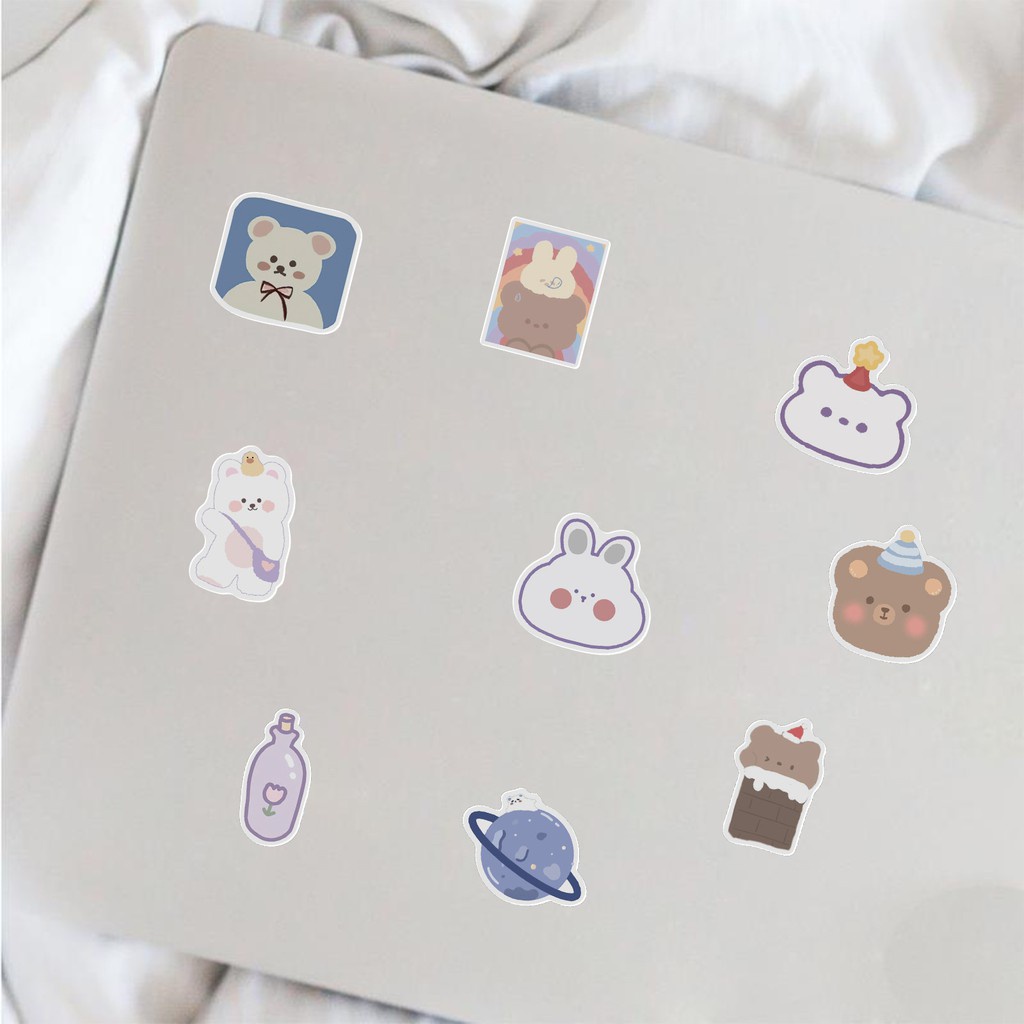 Sticker miếng dán cute chống nước, hình dán mũ bảo hiểm, laptop, điện thoại, vali