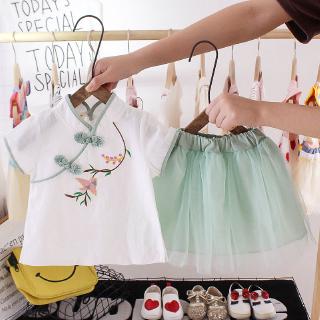 Bộ đầm kiểu dáng cổ trang Trung Quốc phong cách nhà Hán dành thời trang mùa hè cho bé gái 0-4 tuổi