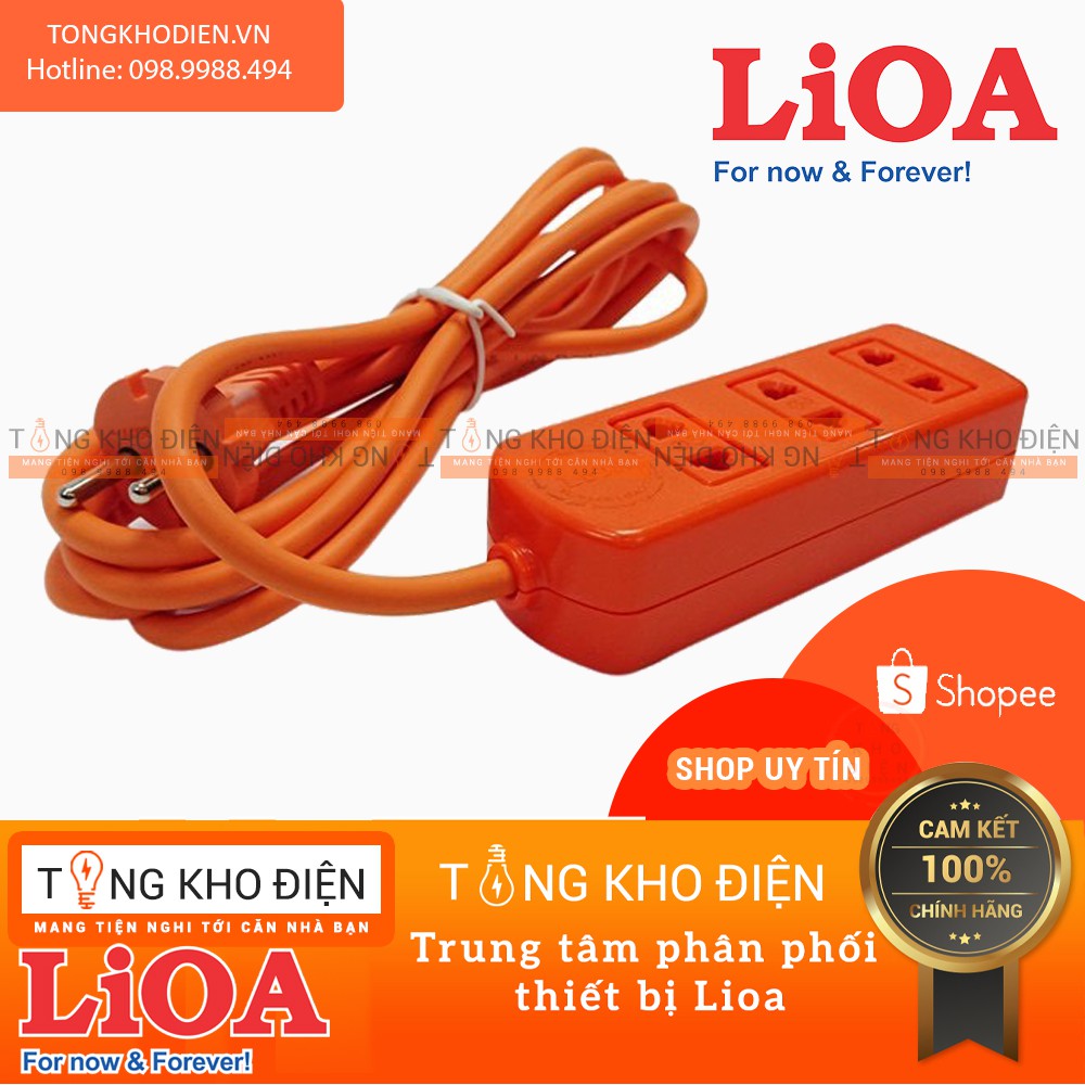 Ổ cắm điện LIOA 3 ổ Công suất lớn chịu tải 3 nồi lẩu S3TC 3m