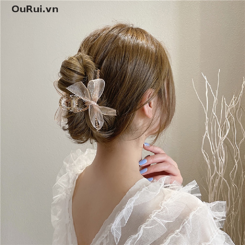 {RUI} Kẹp Tóc Phối Dây Xích Hình Cá Mập Đính Đá Phong Cách Ins {OuRui.vn}