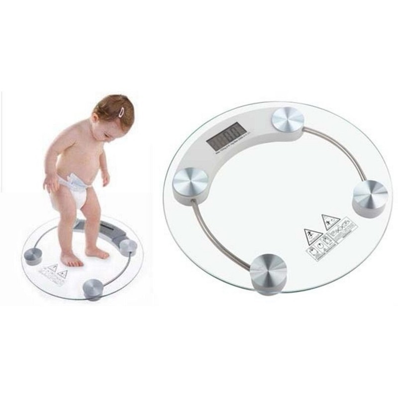 Cân Điện Tử 180kg Tròn Mặt Kính Personal Scale EK2003A