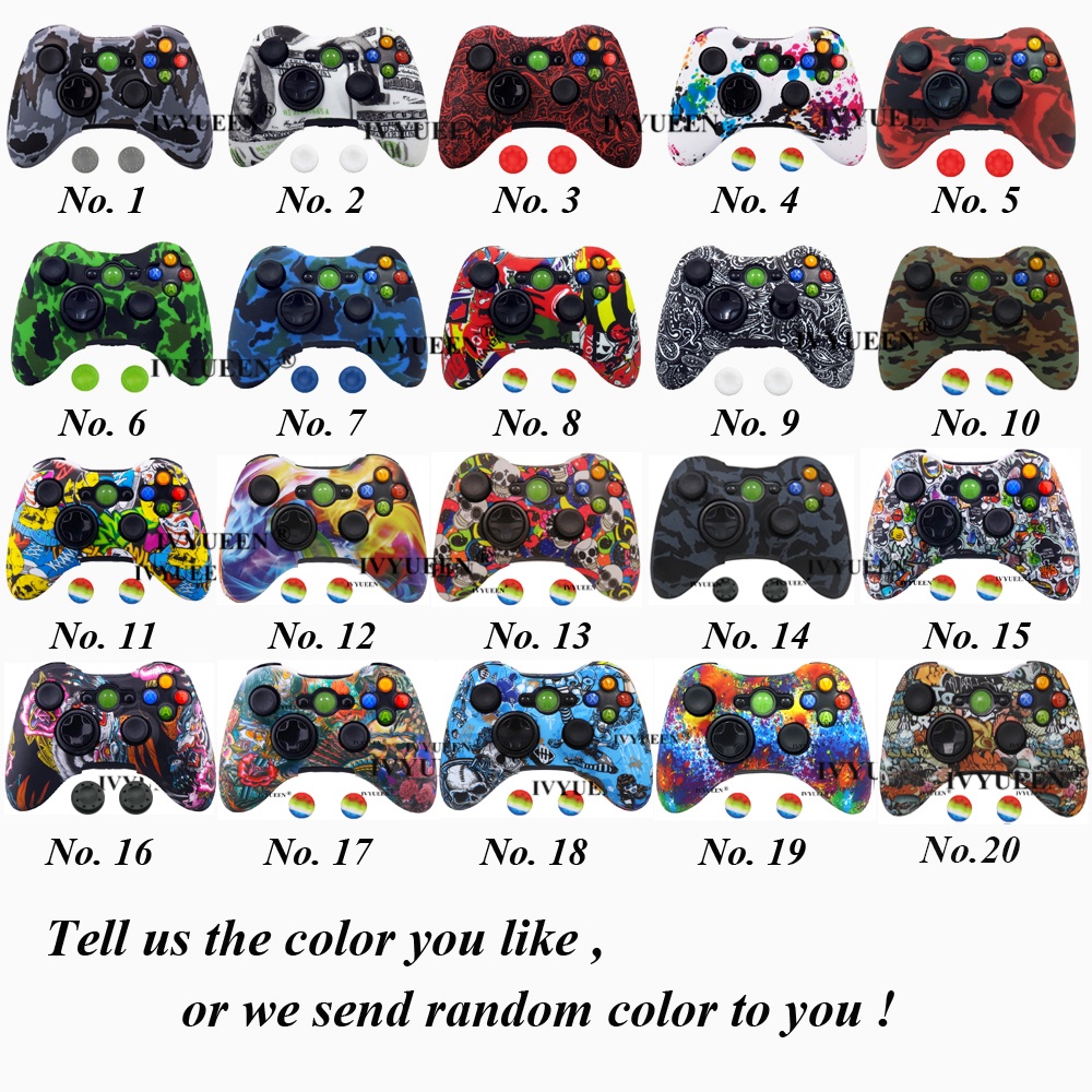 Vỏ silicon bảo vệ tay cầm chơi game không dây kèm đồ bọc nút bấm cho Microsoft Xbox 360 tiện dụng