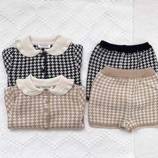 Set len dạ ziczac bé gái