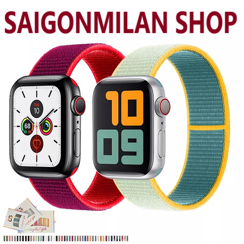 Dây Đeo Nylon Sọc Cao Cấp Cho Đồng Hồ Thông Minh Series 7/6/5/SE/4/3/2/1 Size 38-40-41-42-44-45mm