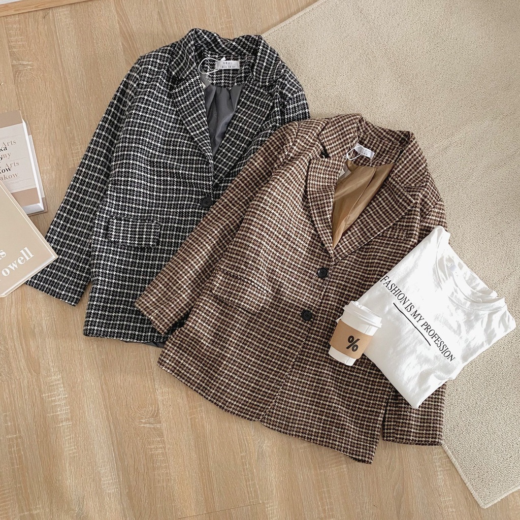 [Ảnh thật/Video Áo Blazer 2 lớp 4 cúc mẫu mới Áo vest nữ khoác ngoài aosomicongsothietke