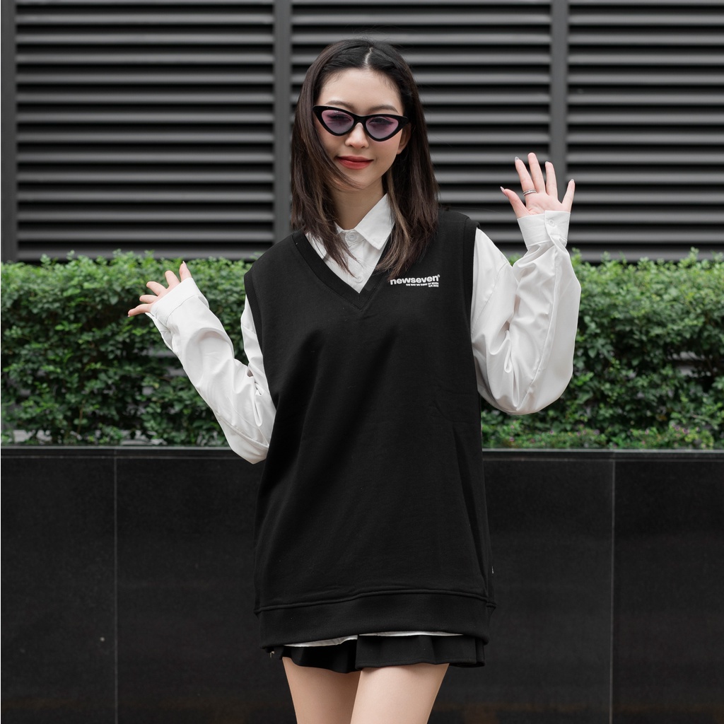 Áo Gile Nỉ N7 Newseven basic nam nữ oversize form rộng Local Brand